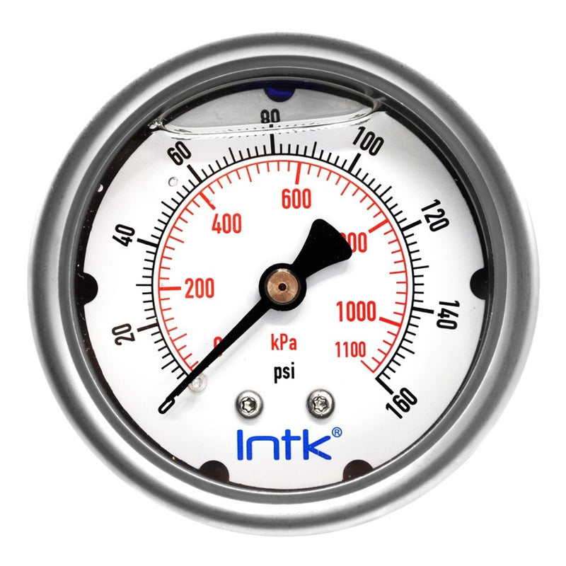 Manómetro Inox Intk  2.5 PLG , 160 Psi (aire, Agua)
